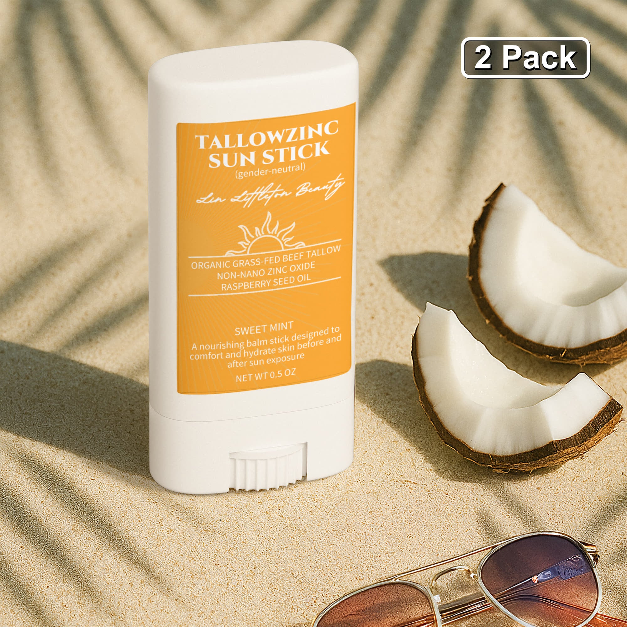 2 Pack Tallow Zinc Sun Stick